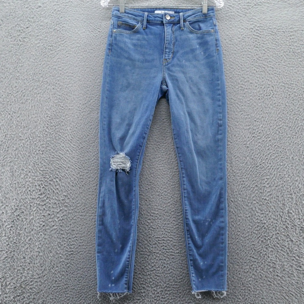 Sam Edelman The Stiletto High Rise Skinny Ankle Jeans 28 Blue Distressed